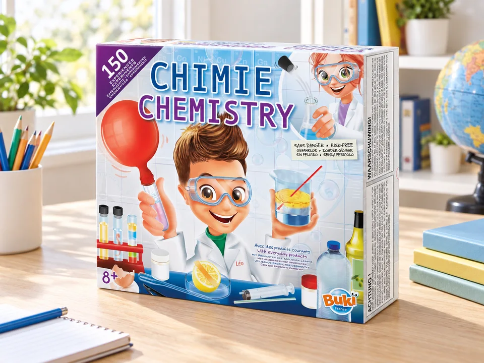 Chimie sans danger 150 expériences 8360, mise en scène illustrée