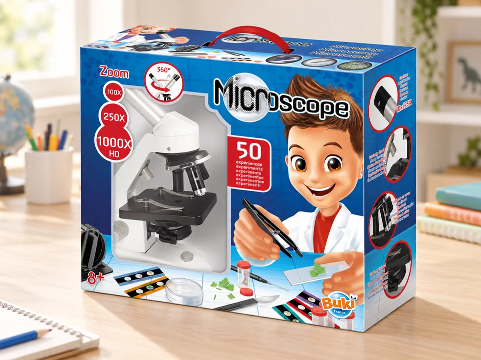 Microscope 50 expériences MR600, mise en scène illustrée