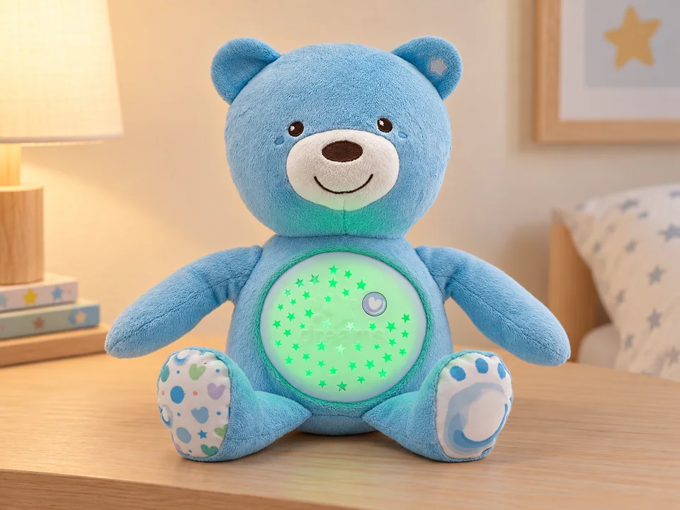 First Dreams Baby Bear, ourson projecteur, mise en scène illustrée