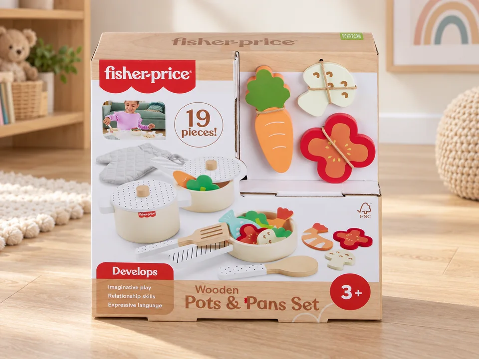 Casseroles et pots en bois HXT83, 19 pièces, mise en scène illustrée