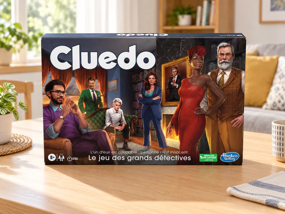 Cluedo F6420101, version classique revisitée, mise en scène illustrée
