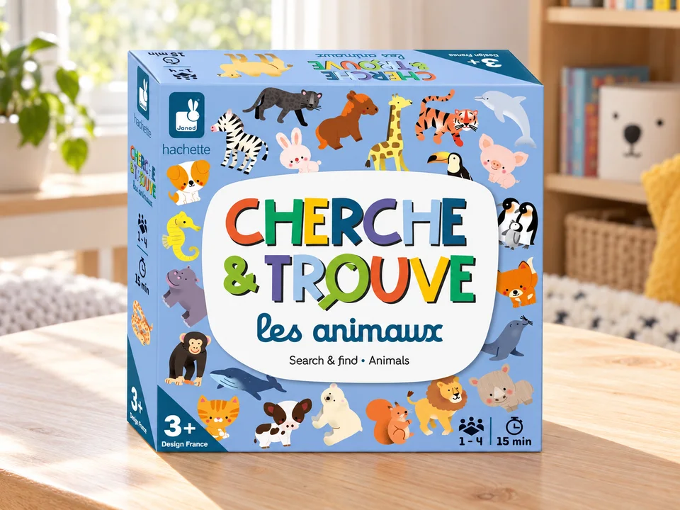 Mon Premier Cherche et Trouve Animaux J02455, mise en scène illustrée