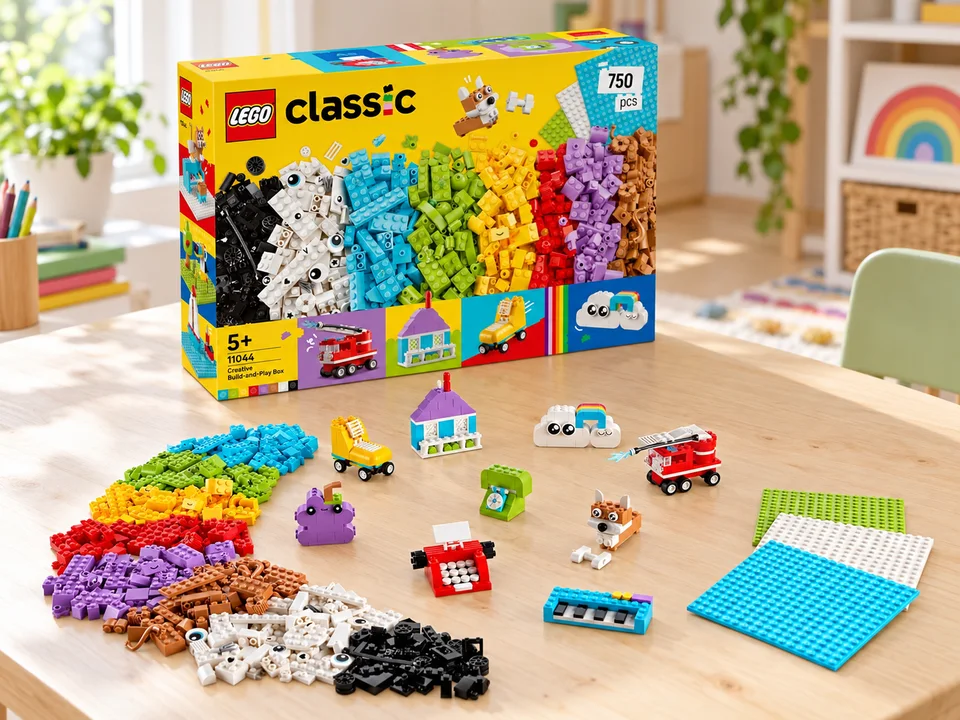 LEGO Classic 11044 La boîte créative pour construire et jouer, mise en scène illustrée