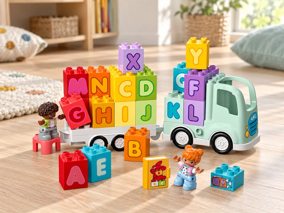 LEGO DUPLO 10421 Le camion de l’alphabet, mise en scène illustrée