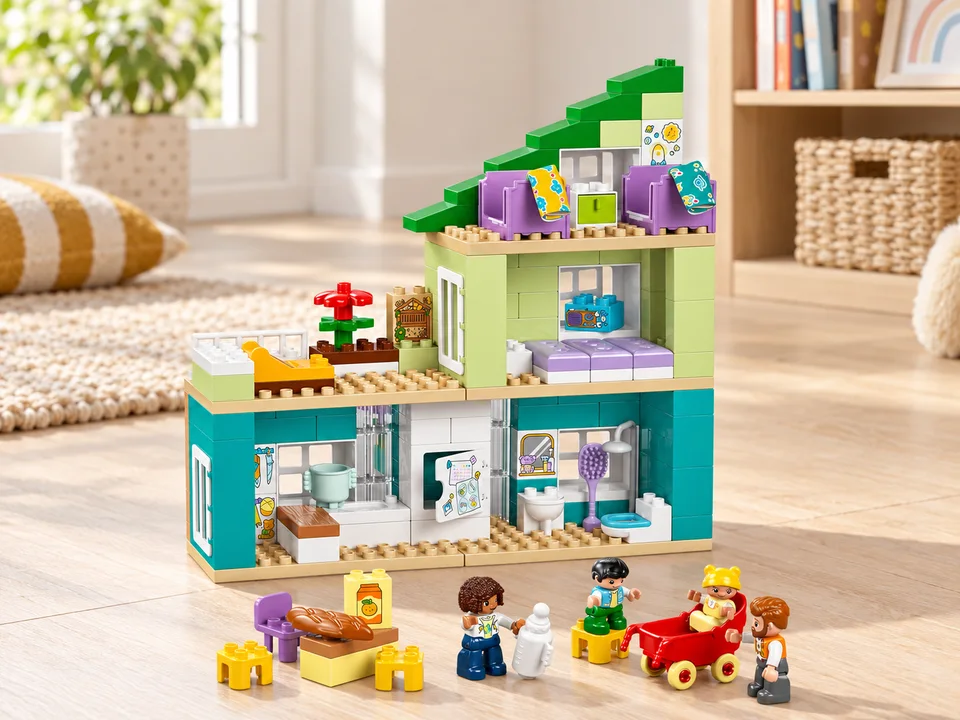 LEGO DUPLO 10470 La maison familiale moderne 3-en-1, mise en scène illustrée