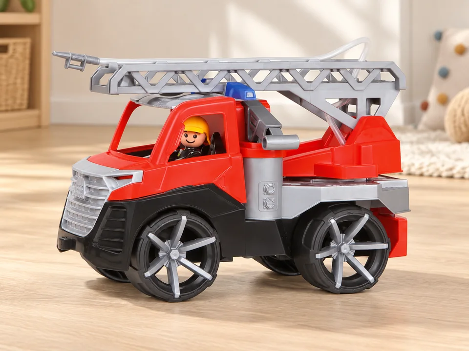 LENA TRUXX² Camion de pompiers à échelle 28 cm, réf. 04535, mise en scène illustrée