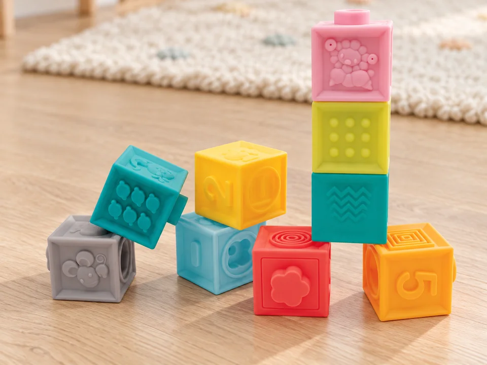 Cubes emboîtables - 9 pièces 30043, mise en scène illustrée