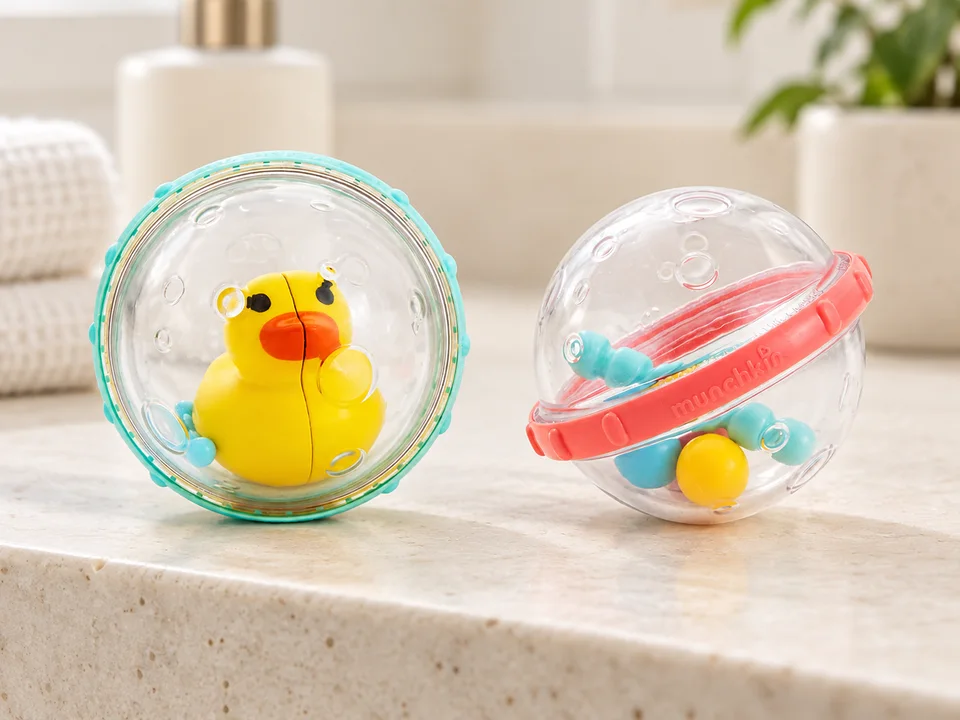 Munchkin Float and Play Bubbles, lot de 2, mise en scène illustrée