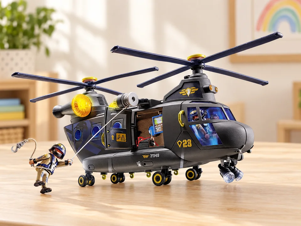 PLAYMOBIL 71149 Hélicoptère de transport des forces spéciales, mise en scène illustrée