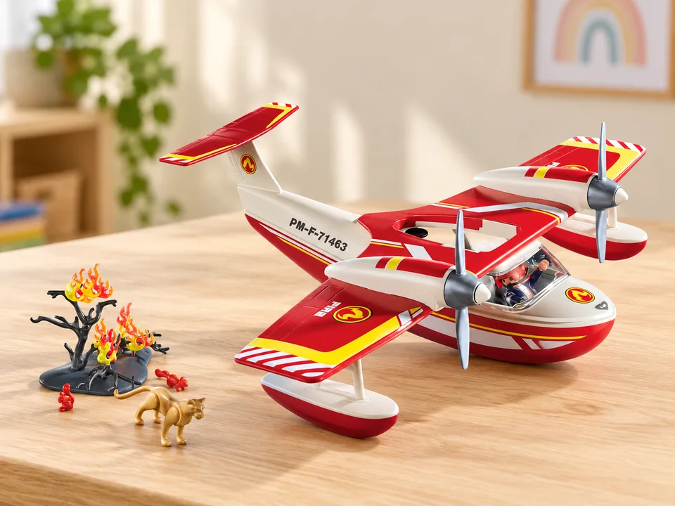 PLAYMOBIL 71463 Hydravion avec pompier, mise en scène illustrée