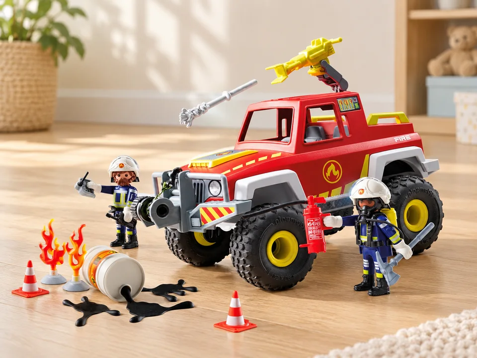 Playmobil Action Heroes 71824 Camion de pompiers, mise en scène illustrée