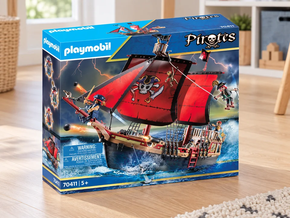 Playmobil Bateau pirates 70411, mise en scène illustrée