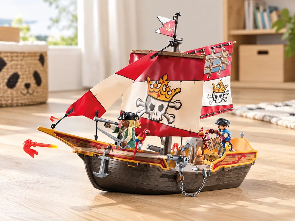 Playmobil Chaloupe des pirates 71418, mise en scène illustrée