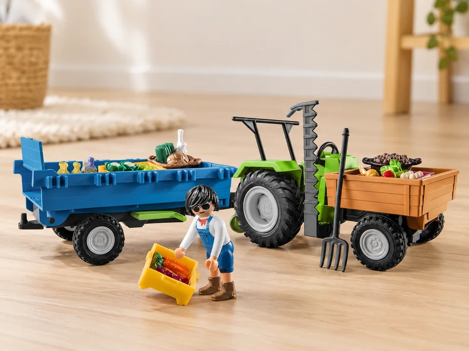Playmobil Country 71249 Tracteur avec remorque, mise en scène illustrée