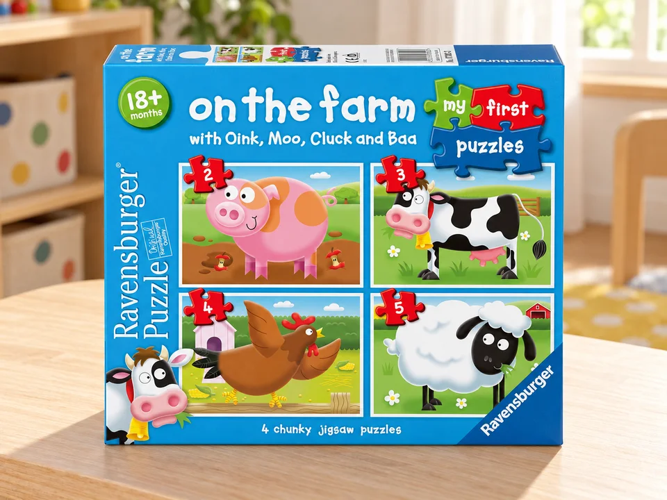 Ravensburger My First Puzzles On the Farm 07302, mise en scène illustrée