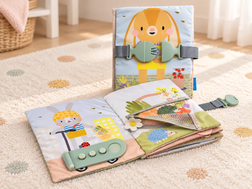 Taf Toys 13355 Mon Premier Livre d'activités, mise en scène illustrée