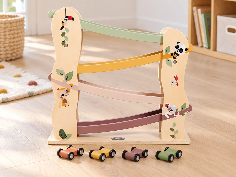 Tiny Love Rampe de voitures en bois Boho Chic, mise en scène illustrée