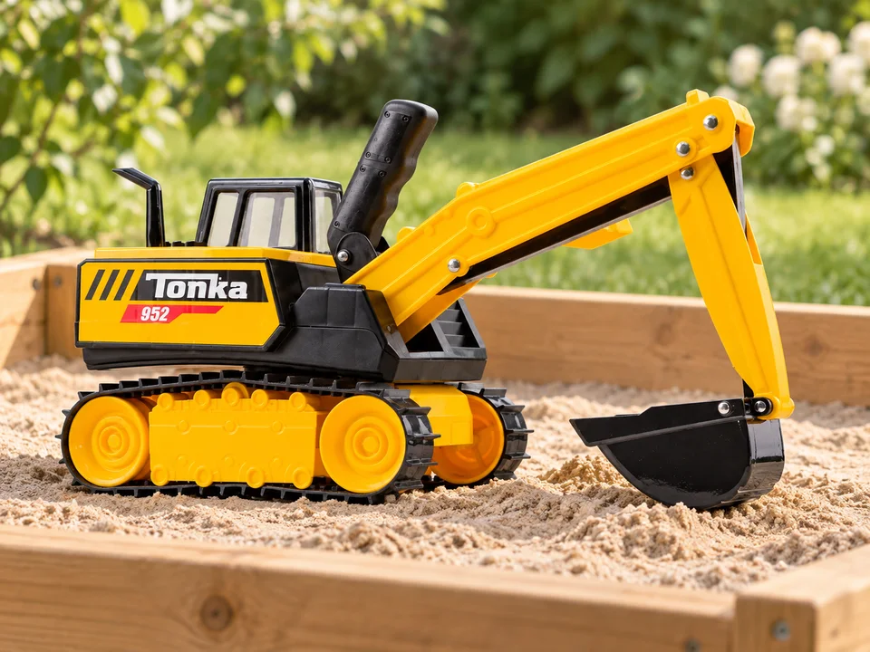 Tonka Steel Classics Mighty Excavator 06182, mise en scène illustrée