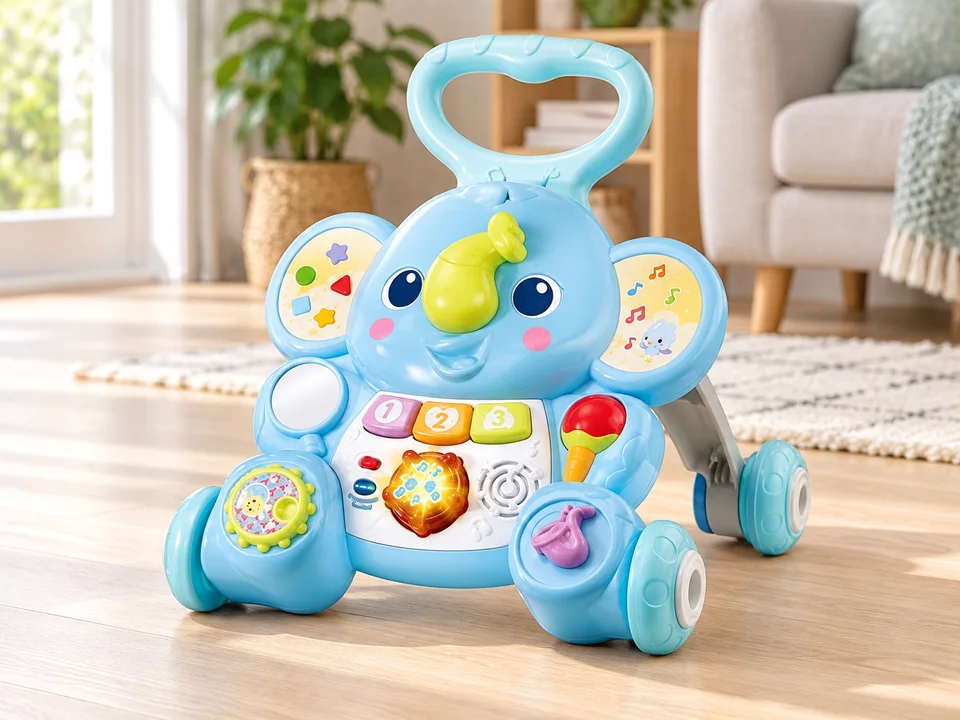VTech Éléphanteau Trottino, chariot de marche, mise en scène illustrée